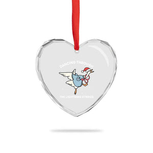 Christmas Goose Nurse Heart Crystal Glass Ornament Dancing Through The Lightning Strikes TS14 Print Your Wear