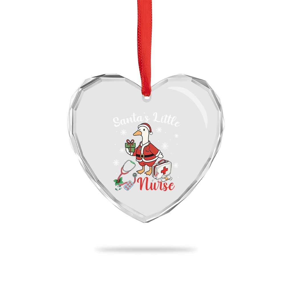 Christmas Goose Nurse Heart Crystal Glass Ornament Santa Little Nurse TS14 Print Your Wear