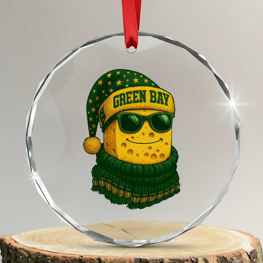 Christmas GB Crystal Glass Ornament Gifts for Sports Fans Santa Hat TS10 Transparent Glass 3'' Circle Print Your Wear
