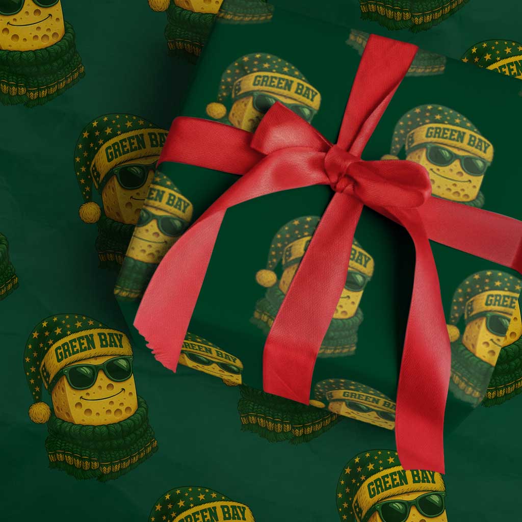 Christmas GB Wrapping Paper Roll Gifts for Sports Fans Santa Hat TS10 Green Print Your Wear