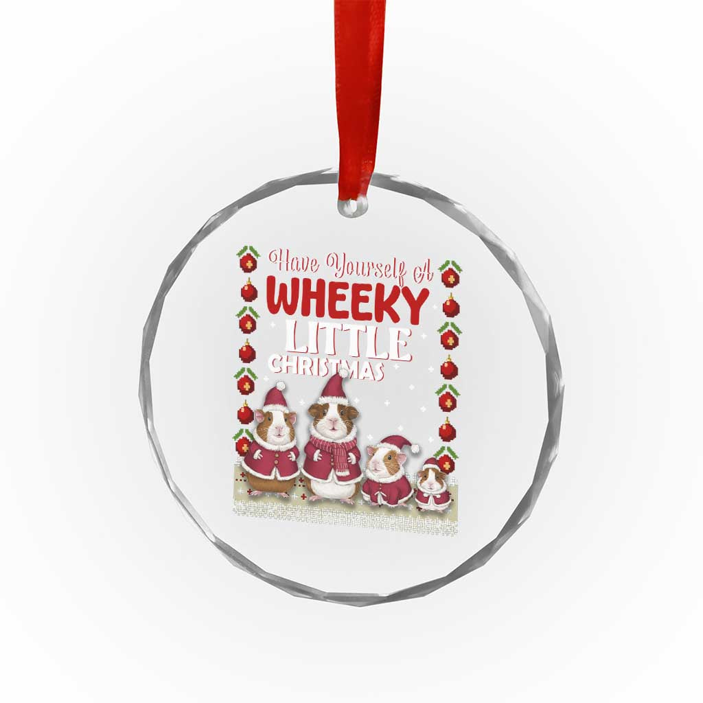 Christmas Guinea Pig Lover Crystal Glass Ornament Have Yourself A Wheeky Little TS12 Print Your Wear