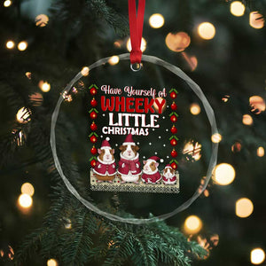 Christmas Guinea Pig Lover Crystal Glass Ornament Have Yourself A Wheeky Little TS12 Print Your Wear