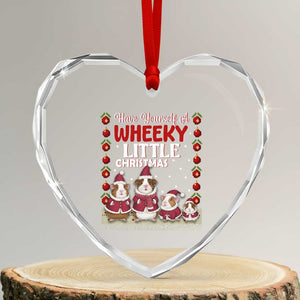 Christmas Guinea Pig Lover Heart Crystal Glass Ornament Have Yourself A Wheeky Little TS12 Transparent Glass 3'' Heart Print Your Wear