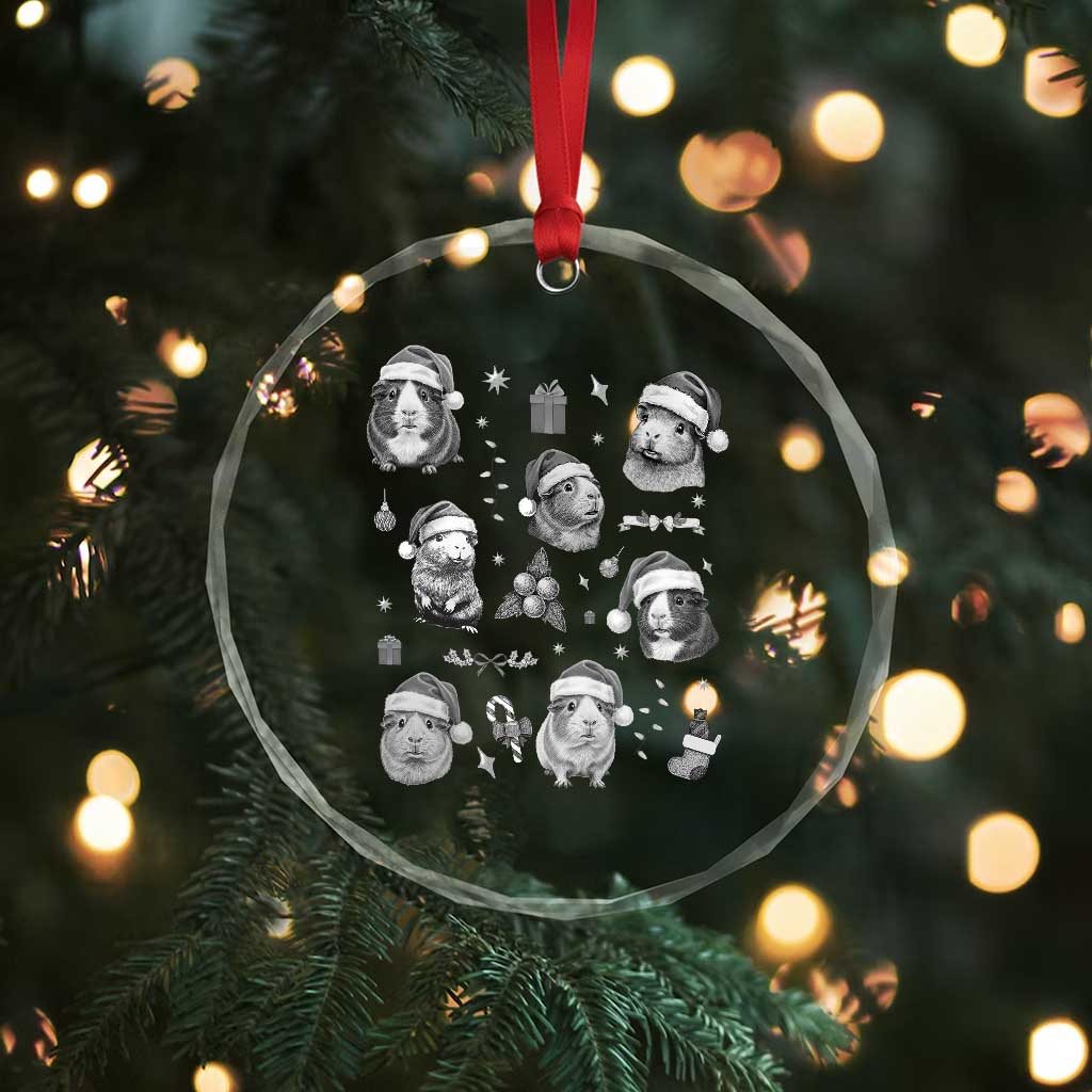 Christmas Guinea Pigs Crystal Glass Ornament Funny Cavy Lover Holiday Gift TS12 Print Your Wear