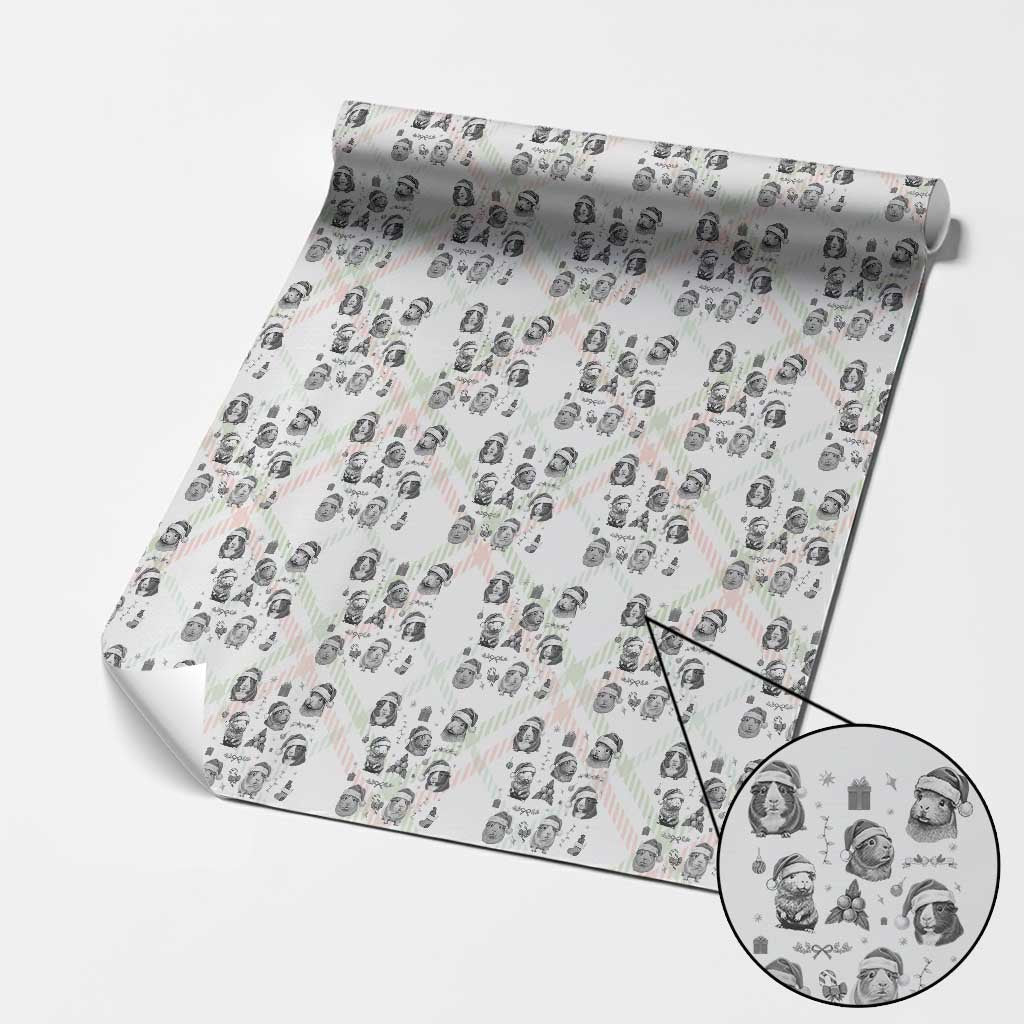 Christmas Guinea Pigs Wrapping Paper Roll Funny Cavy Lover Holiday Gift TS12 Christmas Plaid Print Your Wear