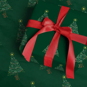 Christmas Gun Wrapping Paper Roll Xmas Tree 2nd Amendment Star TS11 Green Print Your Wear