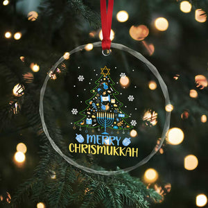 Christmas Hanukkah Crystal Glass Ornament Merry Christmukkah Jewish Christmas Tree Chanukah TS02 Print Your Wear
