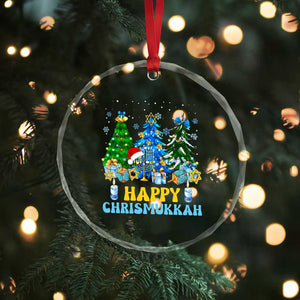 Christmas Hanukkah Crystal Glass Ornament Merry Christmukkah Jewish Christmas Trees Chanukah TS02 Print Your Wear