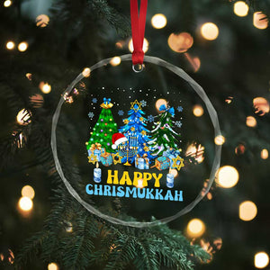 Christmas Hanukkah Crystal Glass Ornament Merry Christmukkah Jewish Christmas Trees Chanukah TS02 Print Your Wear