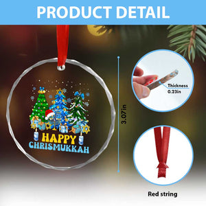 Christmas Hanukkah Crystal Glass Ornament Merry Christmukkah Jewish Christmas Trees Chanukah TS02 Print Your Wear