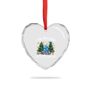 Christmas Hanukkah Heart Crystal Glass Ornament Two Holidays Are Better Than One Christmukkah Tree TS11 Print Your Wear