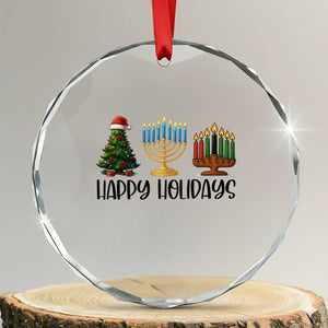 Christmas Hanukkah Kwanzaa Celebration Gift Crystal Glass Ornament Happy Holidays TS12 Transparent Glass 3'' Circle Print Your Wear
