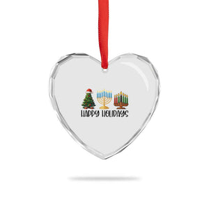 Christmas Hanukkah Kwanzaa Celebration Gift Heart Crystal Glass Ornament Happy Holidays TS12 Print Your Wear