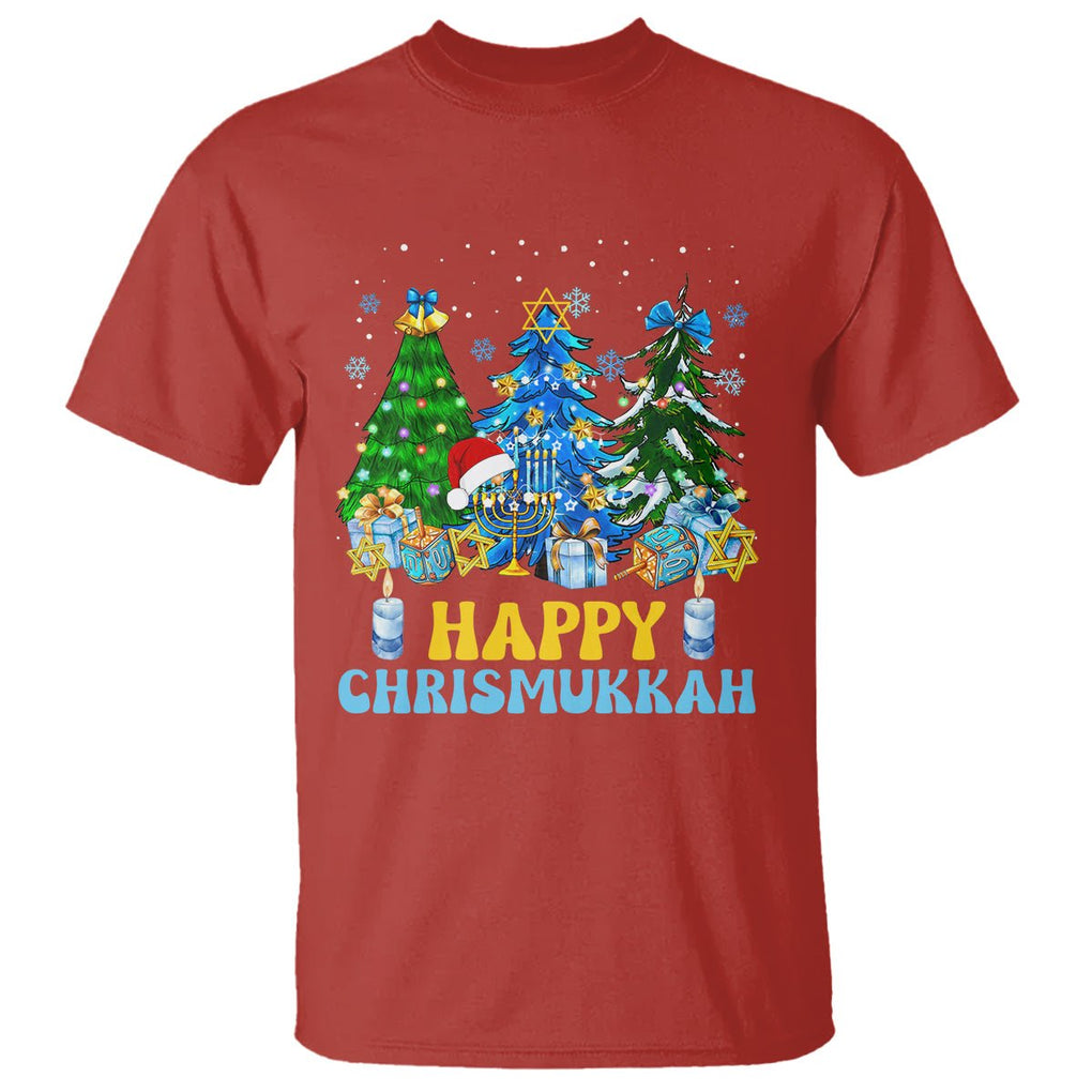 Christmas Hanukkah T Shirt Merry Christmukkah Jewish Christmas Trees Chanukah Hanukkah TS02 Red Printyourwear