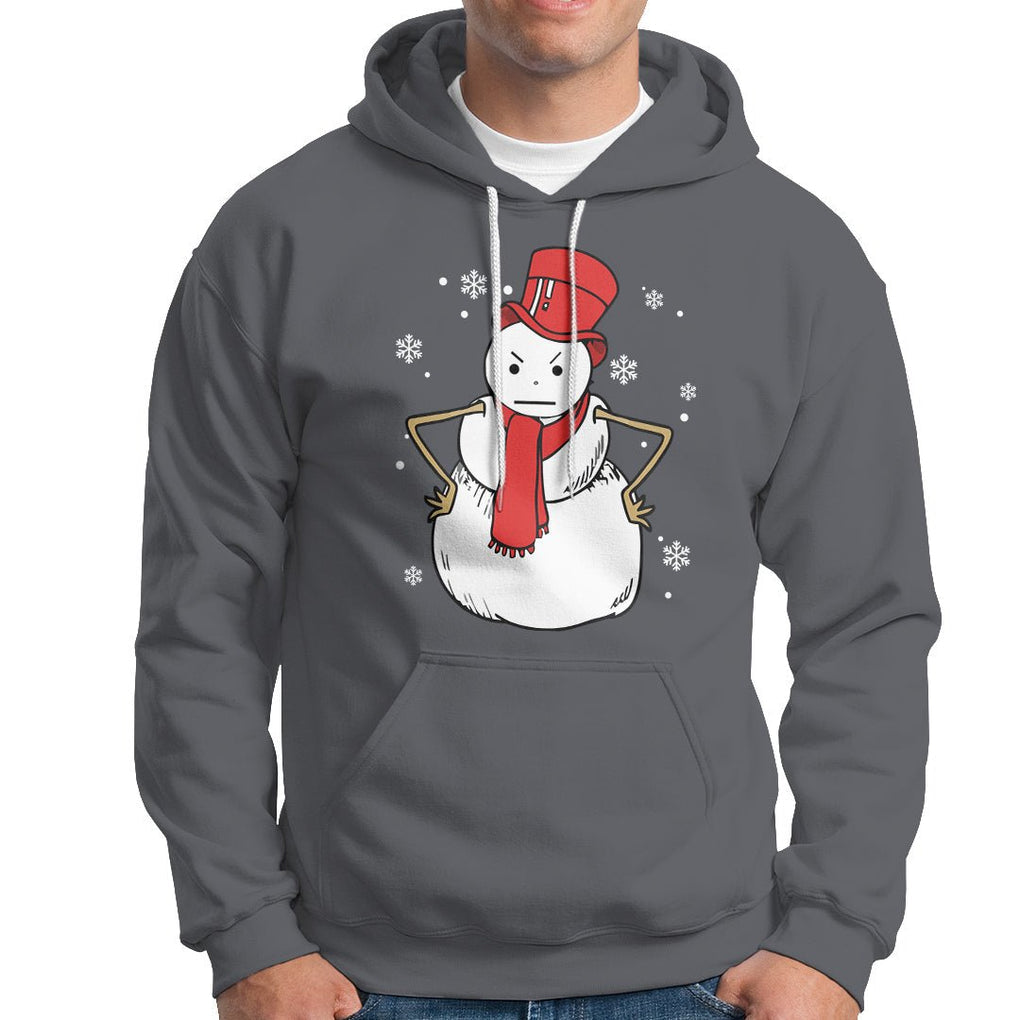 Christmas Hoodie Angry Snowman Funny Xmas TS09 Charcoal Printyourwear