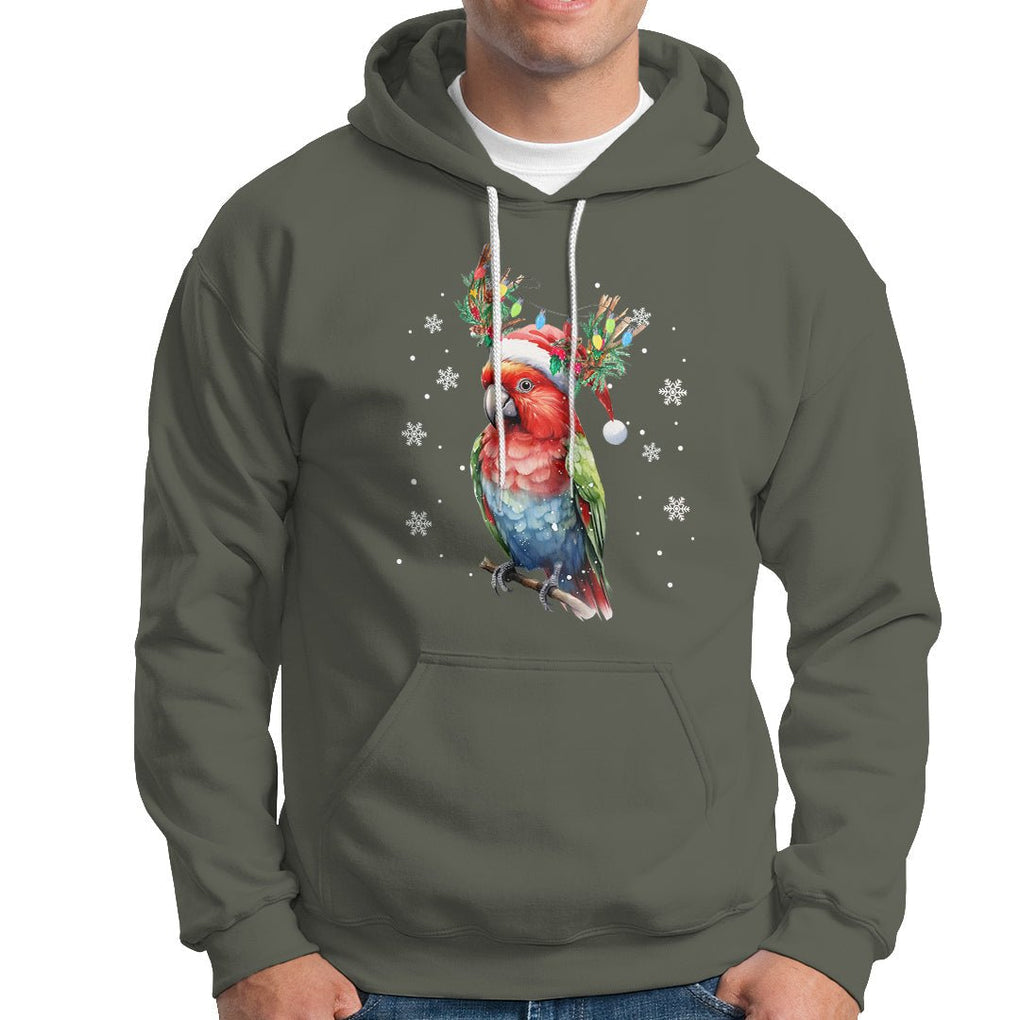Christmas Hoodie Cute Parot Reindeer Santa Hat TS09 Printyourwear