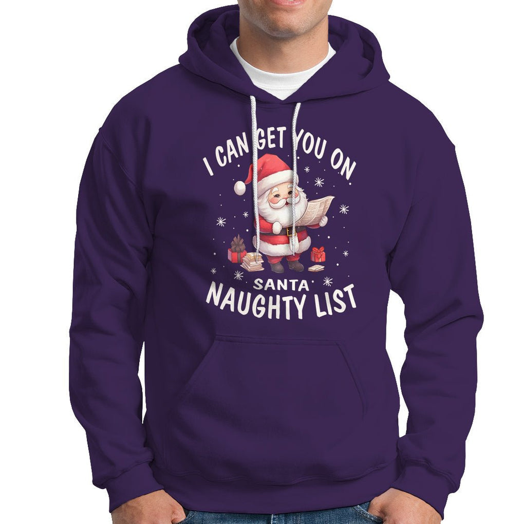 Christmas Hoodie I Can Get You On The Naughty List Cute Santa TS09 Purple Printyourwear