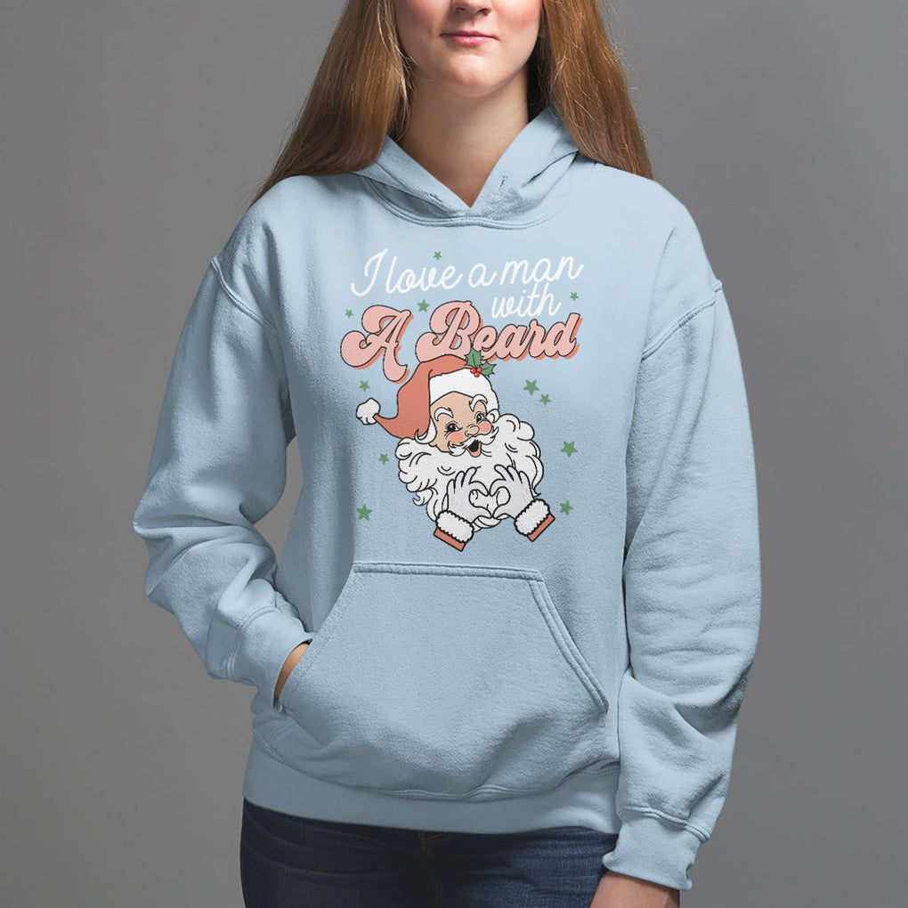 Christmas Hoodie I Love A Man With A Beard Santa Xmas TS09 Light Blue Printyourwear