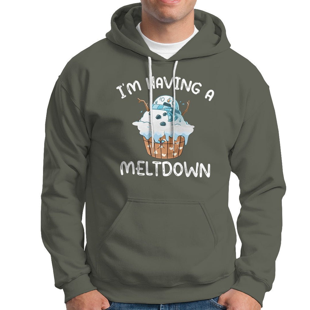 Christmas Hoodie I'm Having a Meltdown Snowman Xmas Melting Snow Icecream TS09 Printyourwear