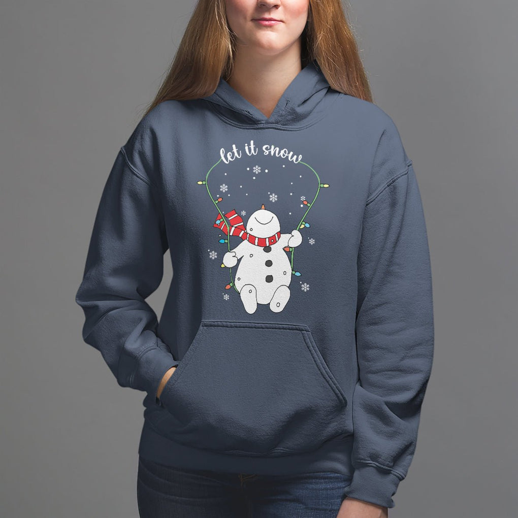 Christmas Hoodie Let It Snow Cute Snowman Xmas TS09 Navy Printyourwear