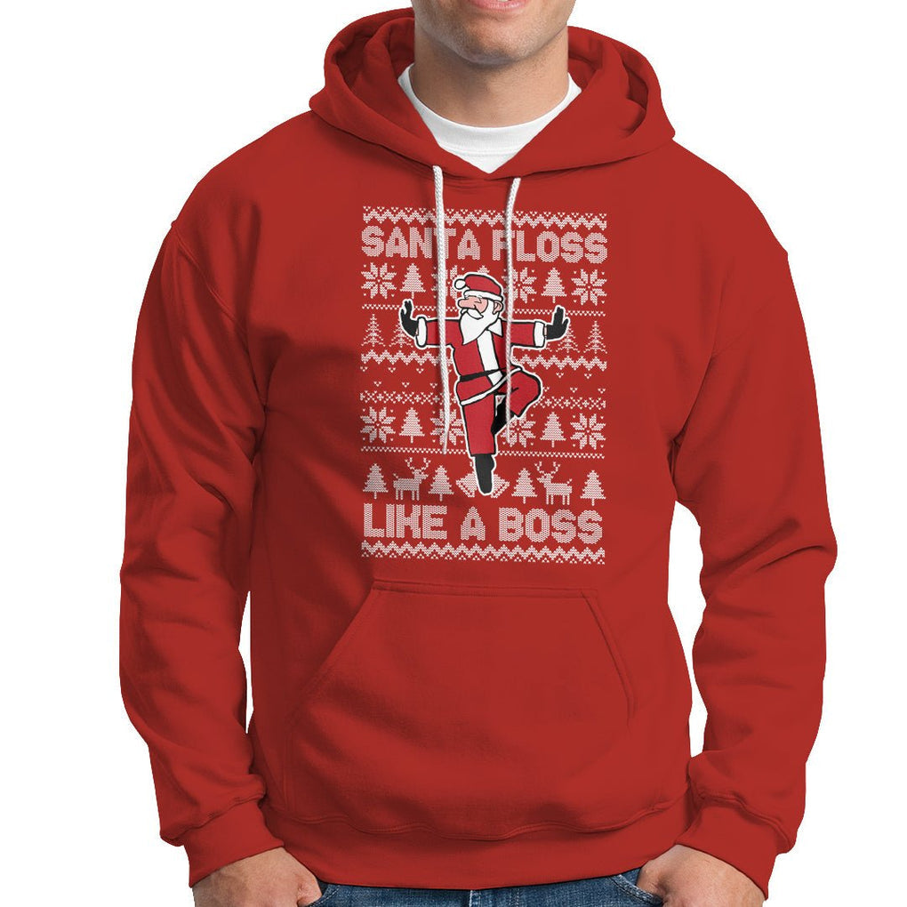 Christmas Hoodie Santa Floss Like A Boss Funny Dancing TS09 Red Printyourwear