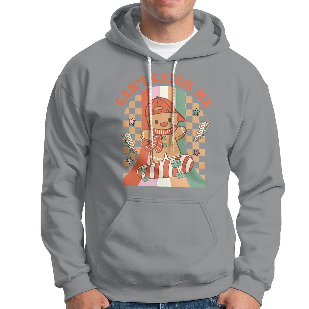 Christmas Hoodie Skateboarding Gingerbread Boy Can't Catch Me TS09 Sport Gray Printyourwear