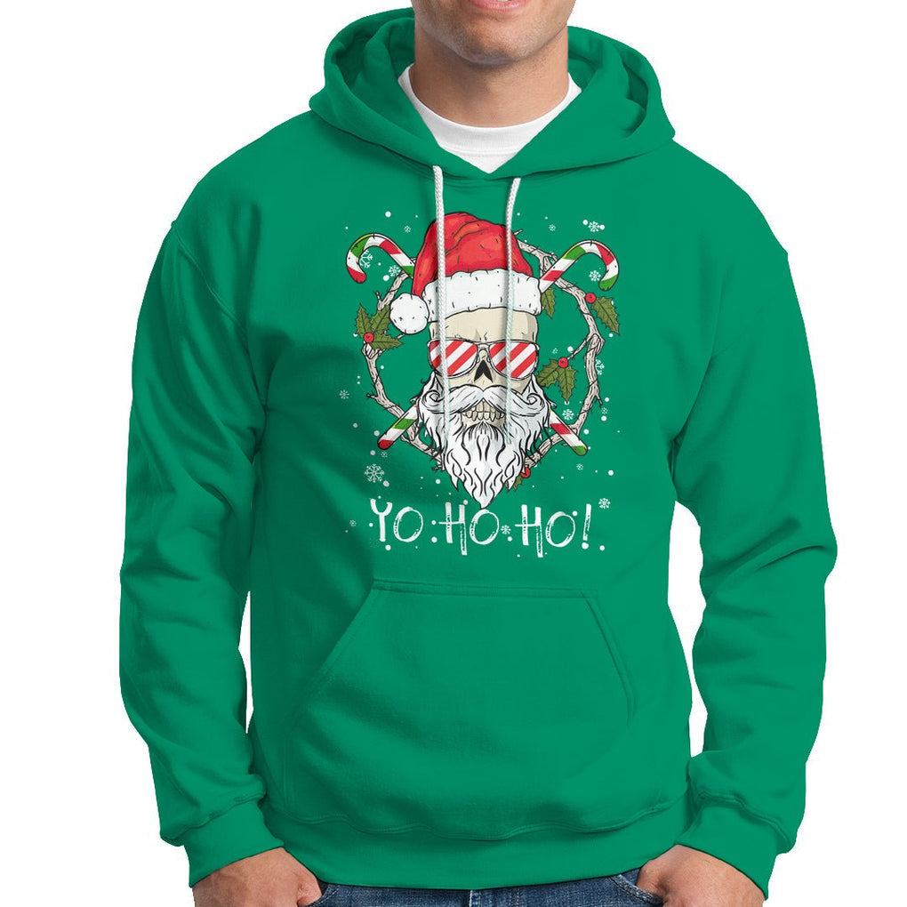 Christmas Hoodie Skull Santa Beard Sunglass Candy Cane TS09 Printyourwear