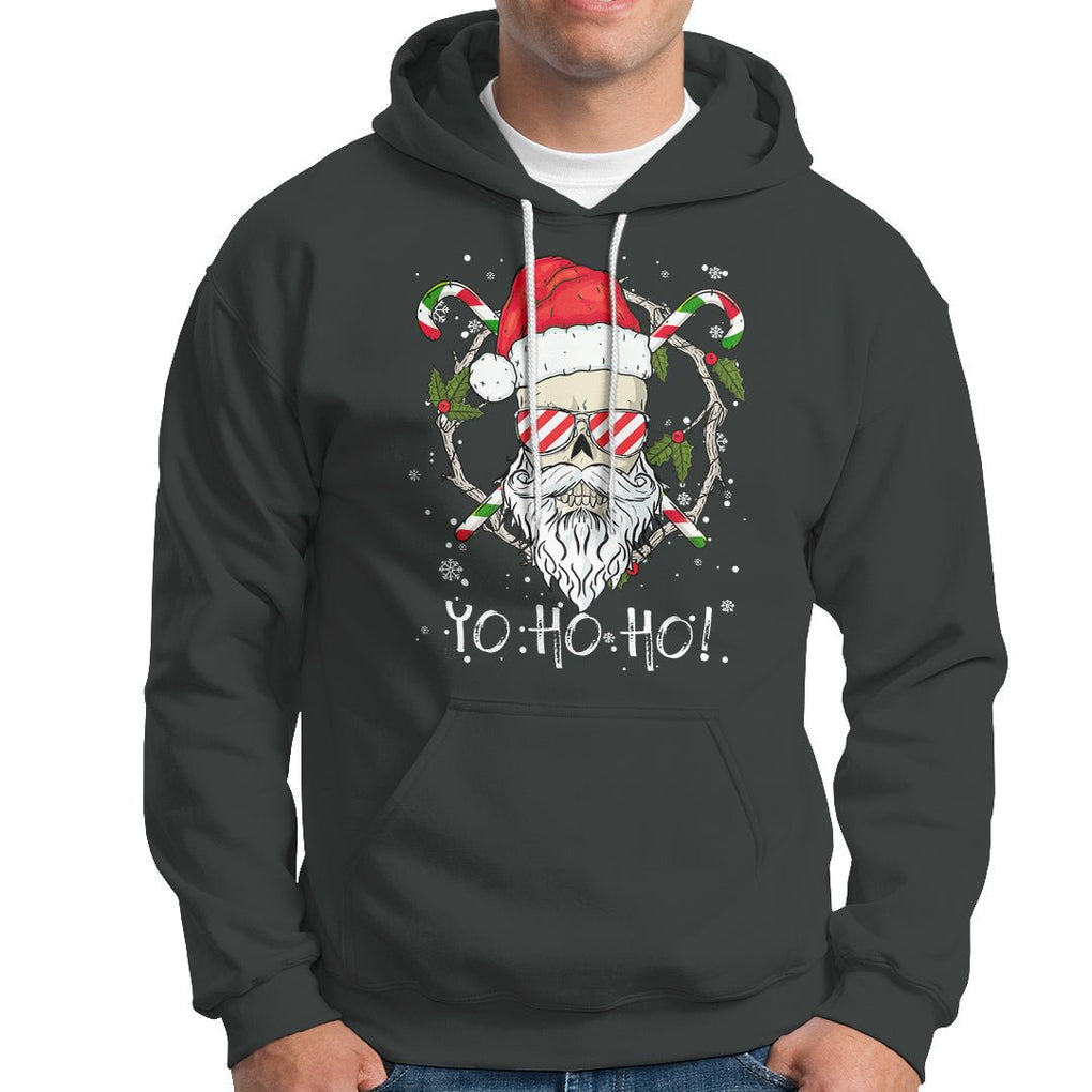 Christmas Hoodie Skull Santa Beard Sunglass Candy Cane TS09 Printyourwear