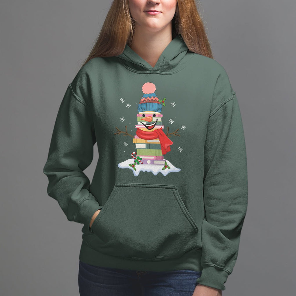 Christmas Hoodie Snowman Library Book Stack Winter Librarian TS09 Printyourwear