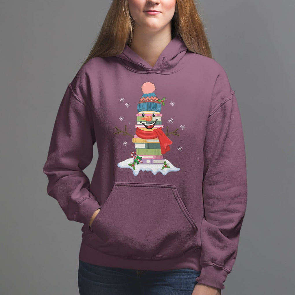 Christmas Hoodie Snowman Library Book Stack Winter Librarian TS09 Printyourwear