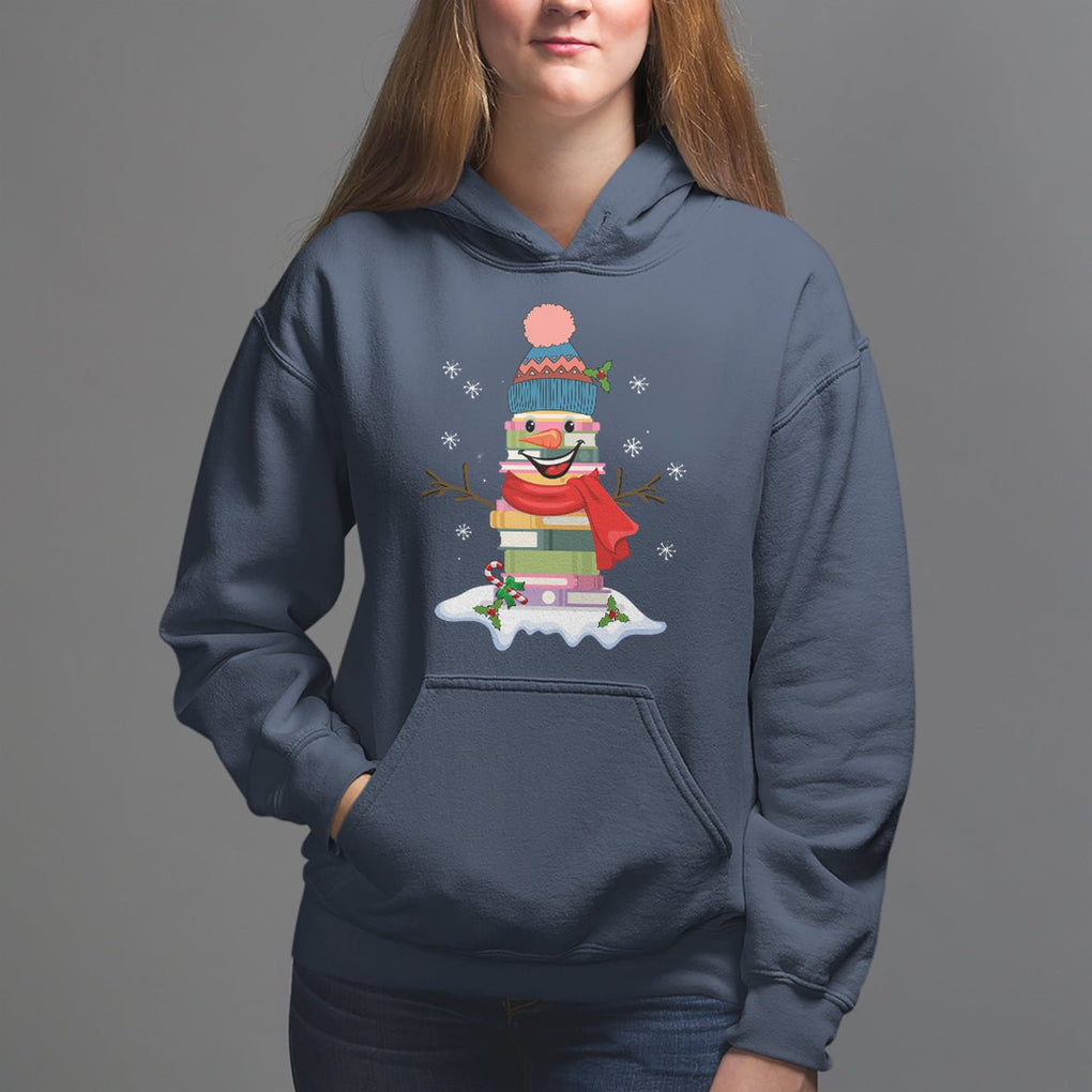 Christmas Hoodie Snowman Library Book Stack Winter Librarian TS09 Printyourwear