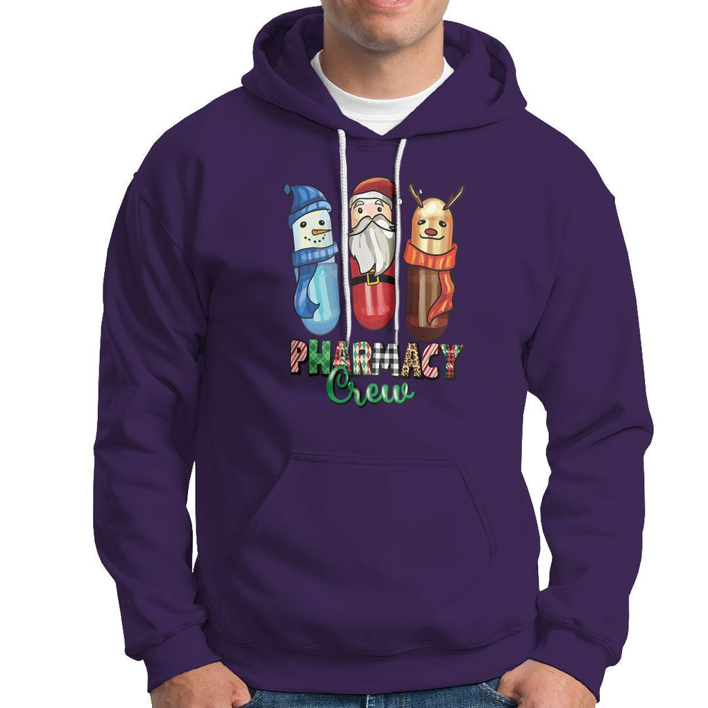 Christmas Hoodie Snowman Reindeer Santa Pharmacy Crew TS09 Purple Printyourwear
