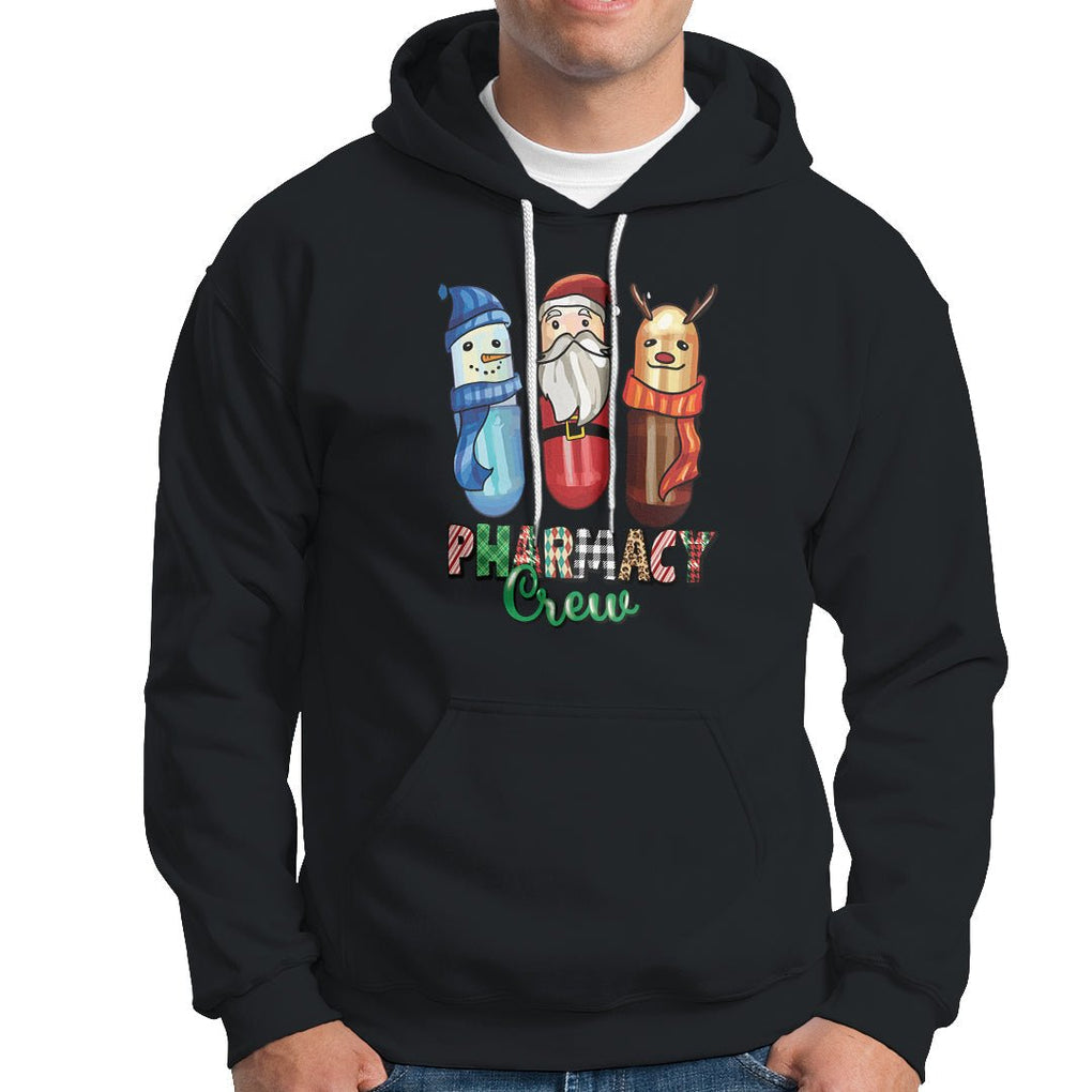 Christmas Hoodie Snowman Reindeer Santa Pharmacy Crew TS09 Black Printyourwear