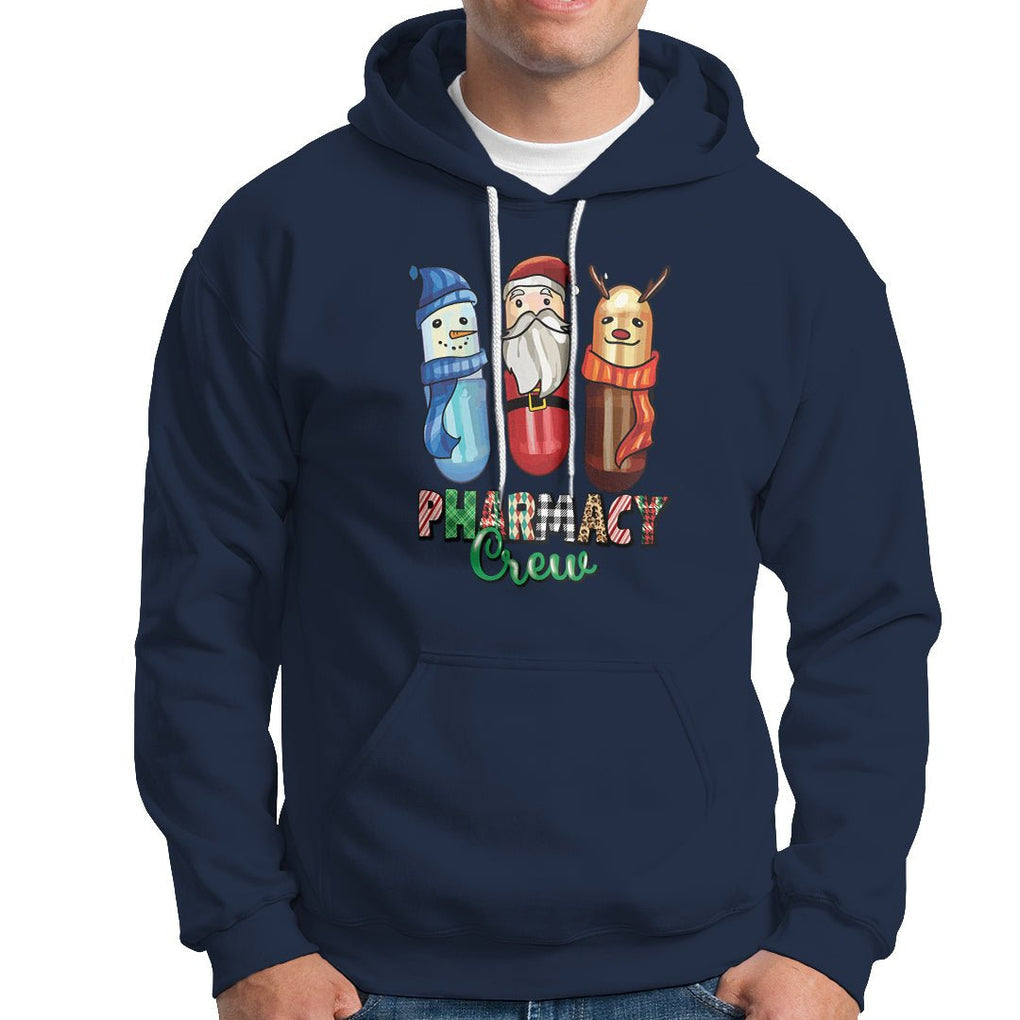 Christmas Hoodie Snowman Reindeer Santa Pharmacy Crew TS09 Navy Printyourwear