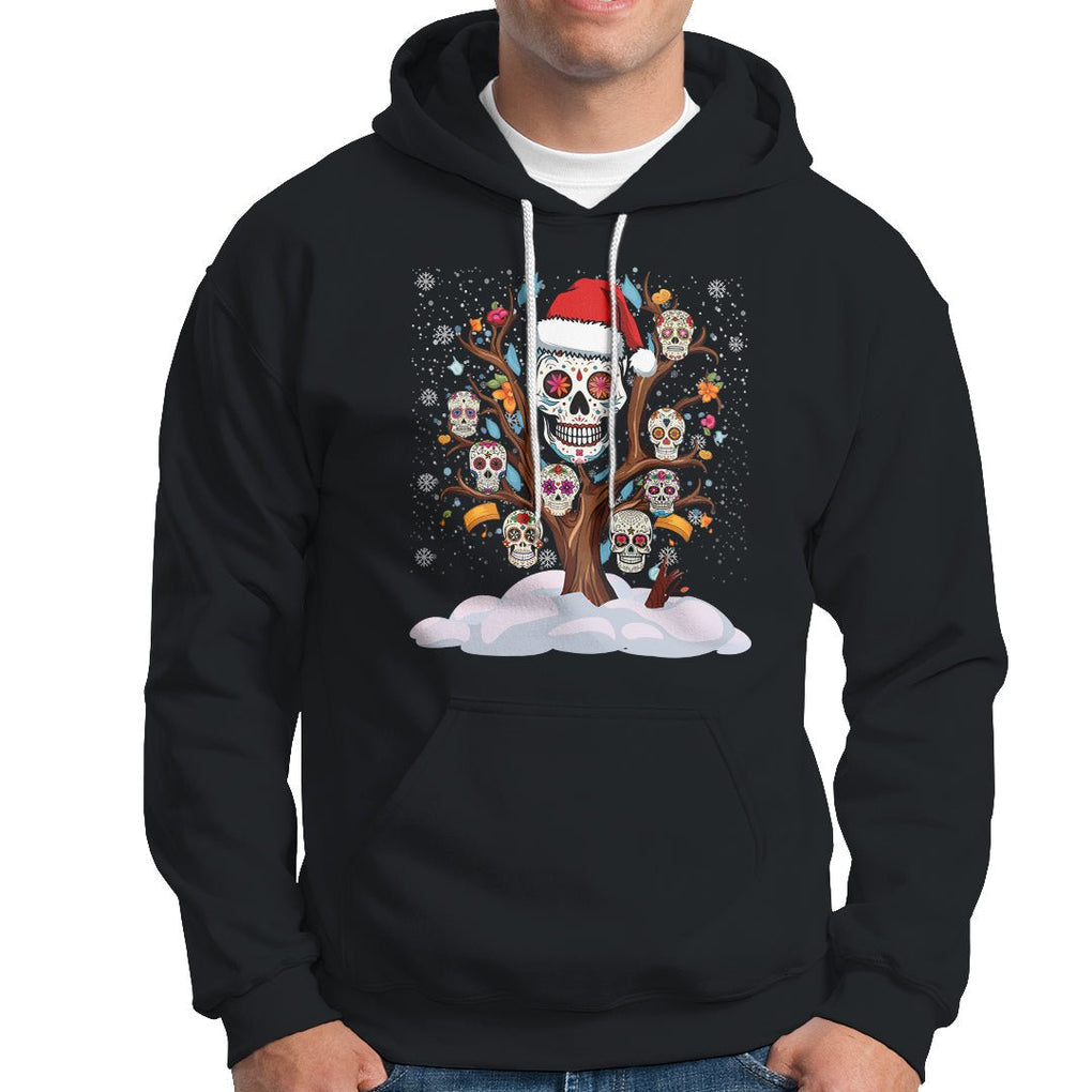 Christmas Hoodie Sugar Skull On Tree Funny Xmas TS09 Black Printyourwear