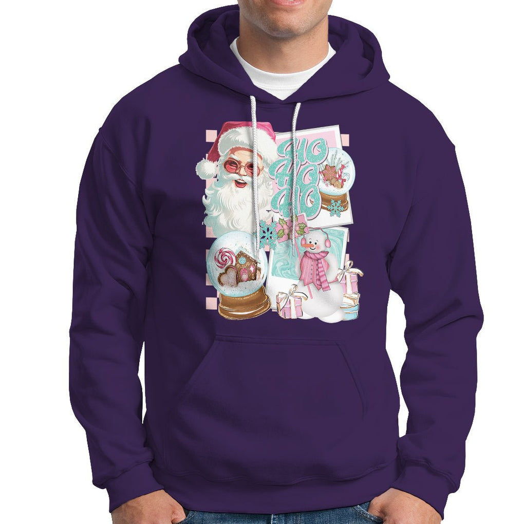 Christmas Hoodie Vintage Pink Santa Claus Ho Ho Ho TS09 Purple Printyourwear