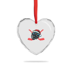 Christmas Ice Hockey Helmet Santa Heart Crystal Glass Ornament Funny Xmas Gift TS12 Print Your Wear