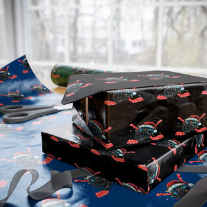 Christmas Ice Hockey Helmet Santa Wrapping Paper Roll Funny Xmas Gift TS12 Black Print Your Wear