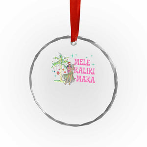 Christmas In Hawaii Crystal Glass Ornament Mele Kalikimaka Hula Girls Palm Tree TS11 Print Your Wear