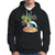 Christmas In Hawaii Hoodie Palm Tree Firework Santa At Beach Drinking Coconut TS09 Black Printyourwear