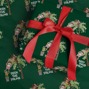 Christmas In Hawaii Wrapping Paper Roll Deck The Palms Santa Hula Girl Tiki TS11 Green Print Your Wear