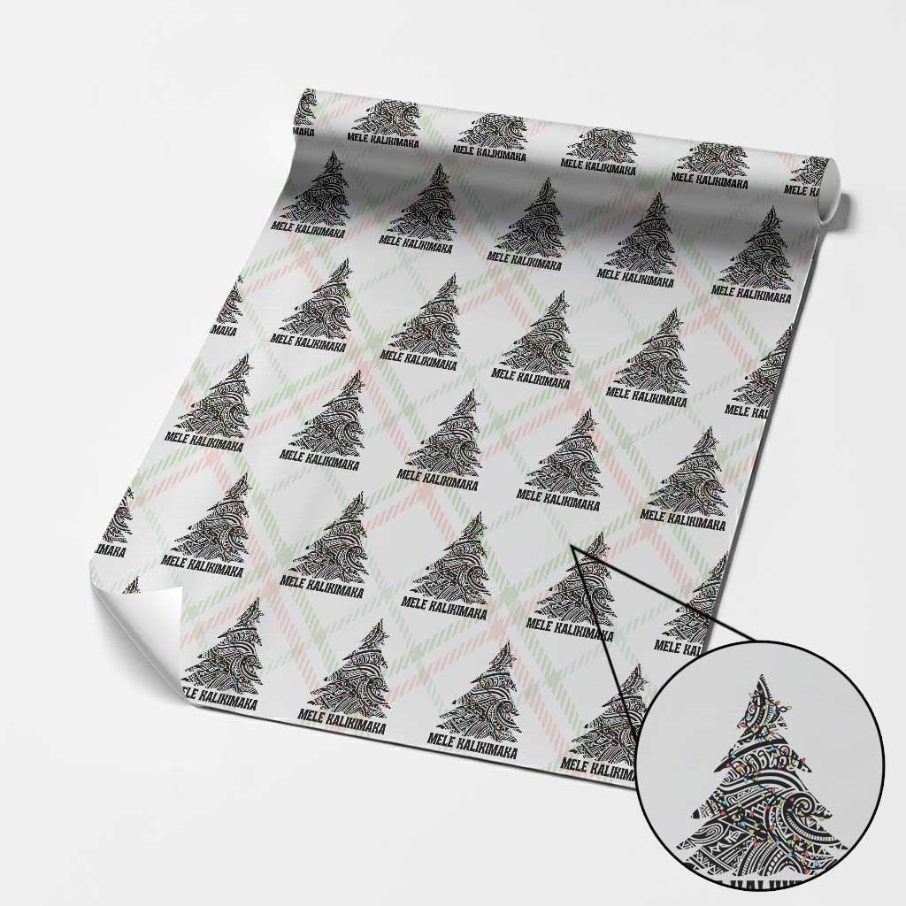 Christmas In Hawaii Wrapping Paper Roll Mele Kalikimaka Christmas Tree Kakau Tattoo TS11 Christmas Plaid Print Your Wear