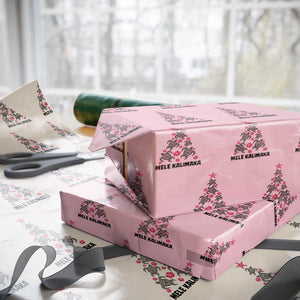 Christmas In Hawaii Wrapping Paper Roll Mele Kalikimaka Kakau Tattoo Turtle Christmas Tree TS11 Light Pink Print Your Wear