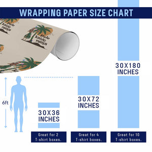 Christmas In Hawaii Wrapping Paper Roll Mele Kalikimaka Retro Hula Girls Santa Hat Xmas TS11 Print Your Wear