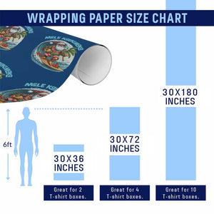 Christmas In Hawaii Wrapping Paper Roll Mele Kalikimaka Santa Surfing Hibiscus TS11 Print Your Wear