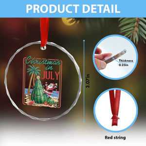 Christmas In July Crystal Glass Ornament Funny Santa Watermelon Xmas Tree TS12 Print Your Wear