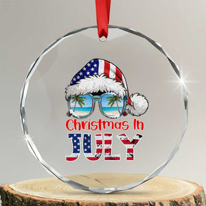 Christmas In July Crystal Glass Ornament Patriotic USA Sunglasses Graphic
