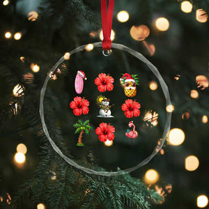 Christmas In July Crystal Glass Ornament Tropical Summer Beach Party Graphic