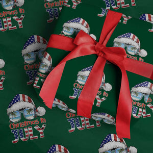 Christmas In July Wrapping Paper Roll Patriotic USA Sunglasses Graphic