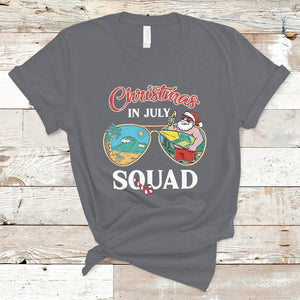 Christmas In July Squad Funny Summer Xmas Beach Holiday T Shirt TS02 Charcoal Printyourwear